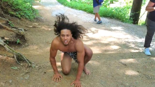WATERFALL vs. TARZAN!!  JUNGLE MONKEY MAN TAKES A BATH 4 Bananas || KIDDin Me TV