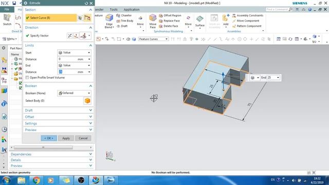 Unigraphics NX- Basic Part Modeling Example 1 for Beginners.. смотреть онлайн