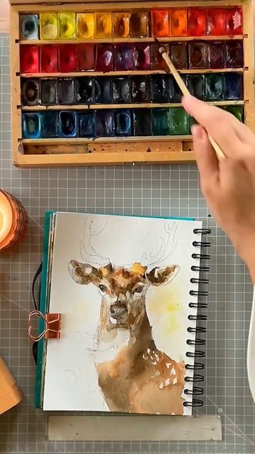 #watercolor #illustration #акварель #иллюстрация #олень #анималистика #осень #арт #рисуемвместе #art