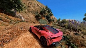 GTA 5 Crash Testing Cliff Drops Crashes Real Car Mods Ep.29