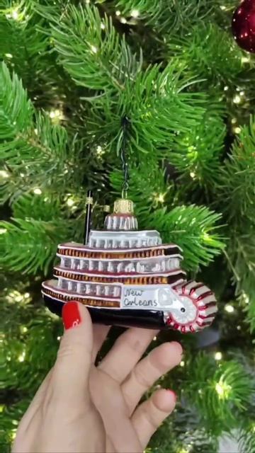 Формовая елочная игрушка «Пароход по Миссисипи»