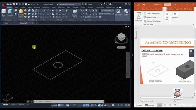 AutoCAD 3D tutorials Lesson 2 (PRESSPULL TOOL)