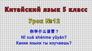 Китайский язык 5 класс (Урок№12 - 你学什么语言？ Nǐ xué shénme yǔyán? Какие языки ты изучаешь?)