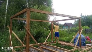 #верхняя#обвязка и столбы, #беседка 3/4  часть 2. 19 июля