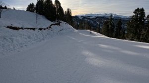 2025 год, горнолыжный курорт "Роза Хутор", трасса Панорама (синяя) южный склон.