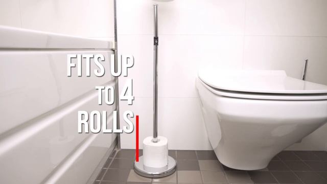 Tatkraft Ingrid - 2-in-1 Toilet Roll Holder and Storage (4+1 rolls) Freestanding Shiny Chrome смотреть онлайн