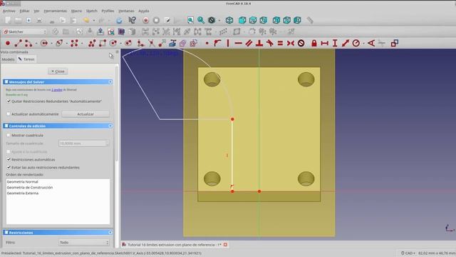 FreeCAD Tutorial#16 (Parte 2/3) Extrusiones y vaciados limitados por planos de referencia смотреть онлайн