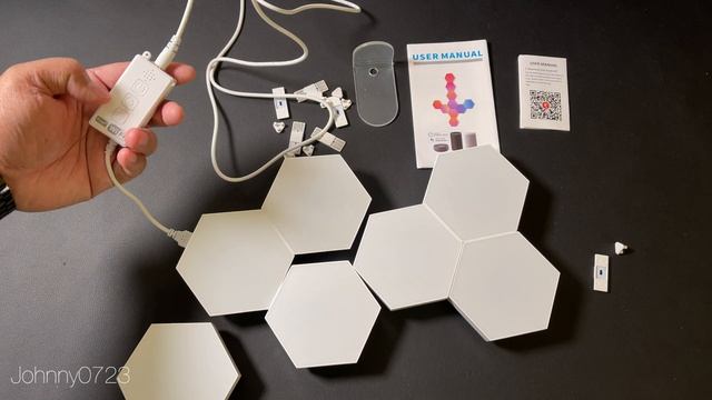 Modular RGB Gaming Hexagon Light Panels - 7 Pack. How to set these up and use them. Demo of colors! смотреть онлайн