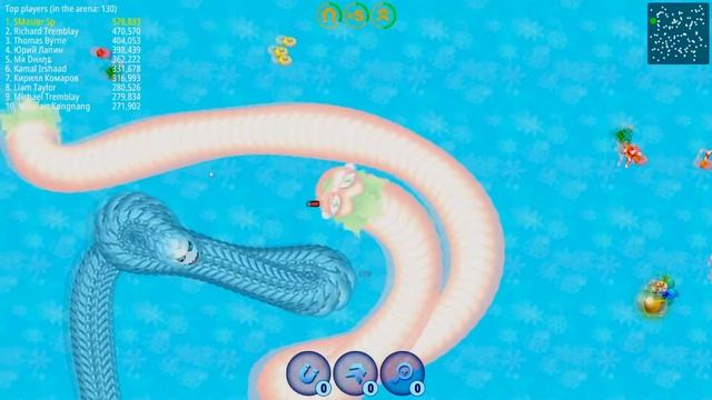 WormsZone.io Christmas Skin New Update Epic Worms Zone Best Gameplay! #69 смотреть онлайн