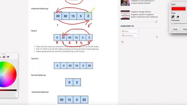 Selection sort Algorithm with example in Telugu | Sorting algorithms in Telugu