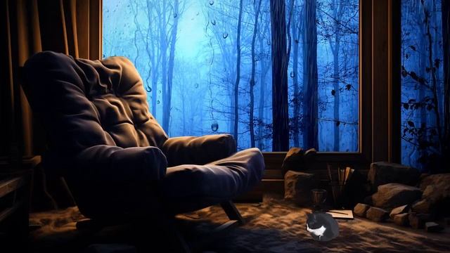 부드러운 빗소리와 벽난로가 있는 아늑한 산장 - 3시간의 휴식, 공부 및 수면 смотреть онлайн