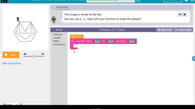 Code org - Course 4 - Lesson 14: Artist Functions with Parameters