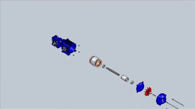 Motor Asincronico Trifasico c/ Reductor de velocidad - SolidWorks