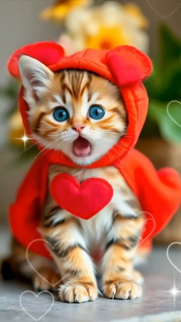 send this kitty to the one you love!❤️ Happy Valentine's Day! #love #cat cute #cat #kitten смотреть онлайн