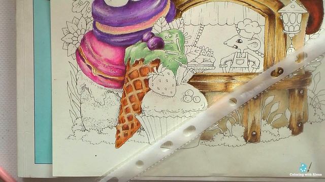 Bakery. Part 3. Narrated coloring in 'Nice Little Town 6' / #Coloring with Prismacolor pencils смотреть онлайн