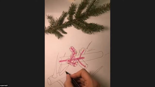 1 Новогодняя иллюстрация в технике Скетчинг