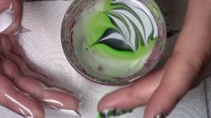 Neon Grün Water Marble Nageldesign / Nail Art Design Tutorial