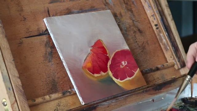 Grapefruit Study Time Lapse Oil Painting by Artist Katie Garner смотреть онлайн
