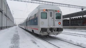 Отправление ЭП20-014 с поездом№705Н Стриж НН-Москва со станции Нижний Новгород Московский 29.01.201