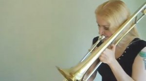 Любовь Колесникова. Марш Прощание Славянки на тромбоне.