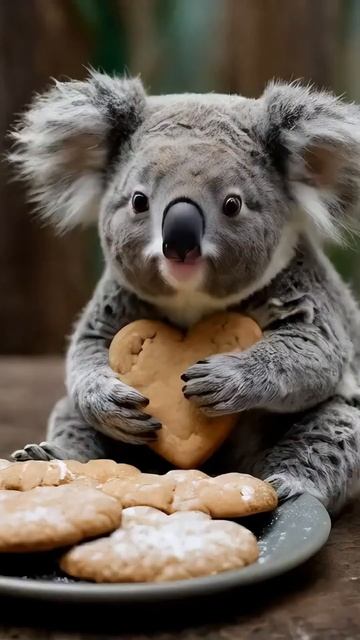 cute koala eating christmas cookies #funny #cute #animals смотреть онлайн