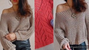 ПУЛОВЕР АЖУРНЫЙ ИЗ ХЛОПКА. БЕСПЛАТНЫЙ МК НА  ДЖЕМПЕР