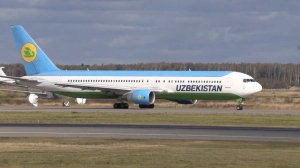 Боинг 767-300 Uzbekistan Airlines, прилет и вылет из Домодедово, 13.10.23.