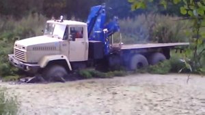 краз 260 через пруд. часть 1