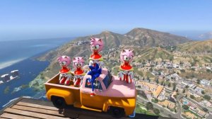 GTA 5 Sonic vs Amy Rose Water Ragdolls & Fails Ep.3 [Euphoria Physics / Flooded Los Santos]