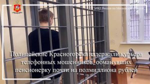 Полицейские Красногорска задержали курьера телефонных мошенников, обманувших пенсионерку