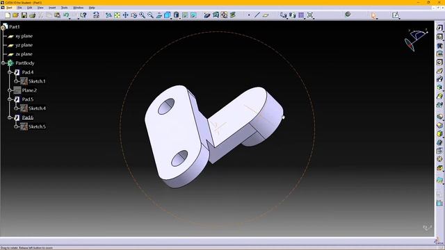 Catia V5 Part design | Part modelling Exercise | Catia V5 tutorial for beginners | Catia V5 ||.