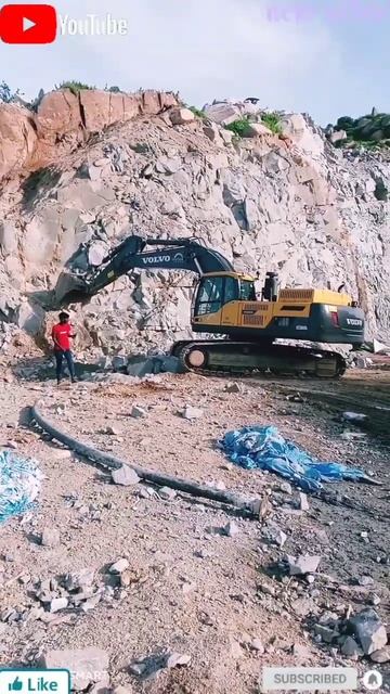 volvo excavator 380 || road cleaning machine stone mines working #youtubeshort #shortvideo