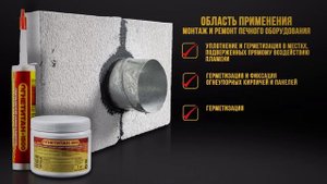 Высокотемпературный огнеупорный жаростойкий герметик для печей и каминов Огнетитан 1500