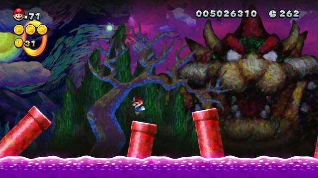 New Super Mario Bros U Deluxe | Mundo 5 - 100% | Un pantano impresionante (5-4) TODAS las Monedas смотреть онлайн