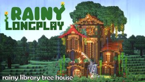 Minecraft Relaxing Longplay (No Commentary) - Library Tree House