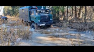 Газ 66 двигатель 5.9 ивеко,уаз с лебедкой БТР, wrangler,иж,и квадроциклы  на бездорожье 3.03.2024.