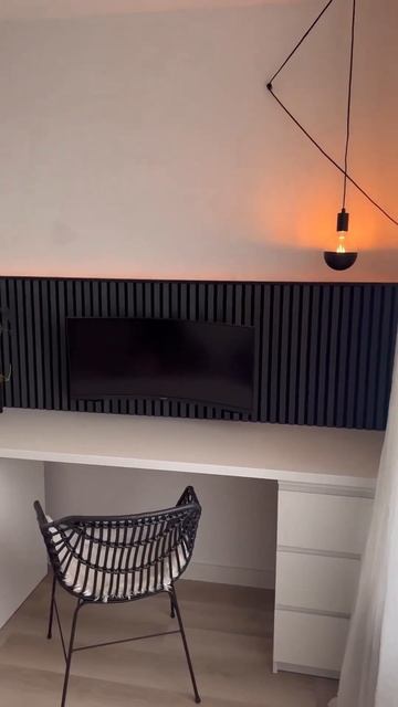 Стильное рабочее место — DIY 🔥 #акупанель #рейкинастену #дизайнинтерьера