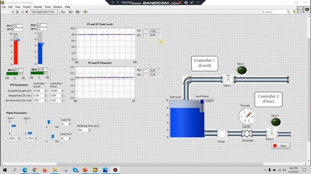 Labview Simulation of PID Control of Water Tank Level and Flowrate смотреть онлайн