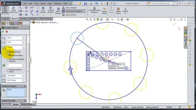 SolidWorks 2014 Tutorial19  Sketch Circular Pattern