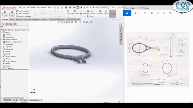 Racket Design in SOLIDWORKS. #SolidworksTutorials