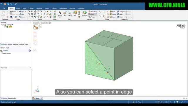 ✅ ANSYS SpaceClaim - Split surface - Basic Tutorial 3 смотреть онлайн