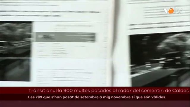 VOTV- Trànsit anulla 900 multes posades al radar del cementiri de Caldes