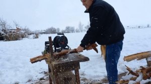 "Как я сделал приспособление для резки дров из электропилы своими руками"