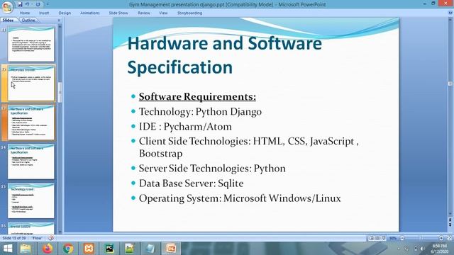 PPT - Gym Management System |  Python Django | CS Project PPT