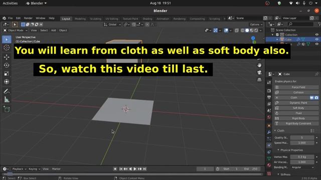 Blender 2.91 - Falling Objects on cloth tutorial