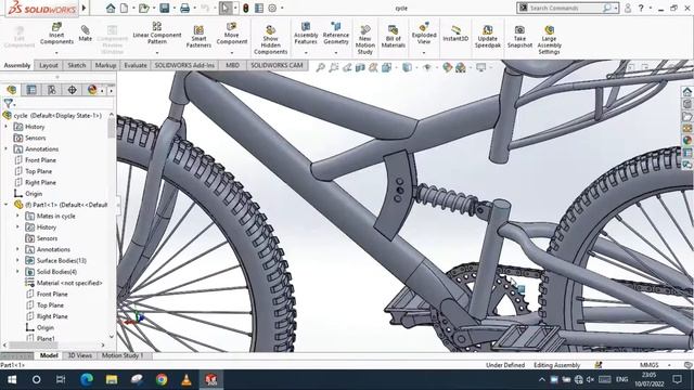 Learn to Design Bicycle in Solidworks | Part 7 | Assembly & Extra Parts |  @Solidworks Creator
