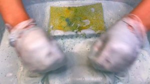 Fluffy paste 🤍 Laundry gel + cleaning powder 💙 Squeezing sponges Asmr