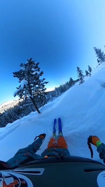 controlled free fall down Donner lake pillows.