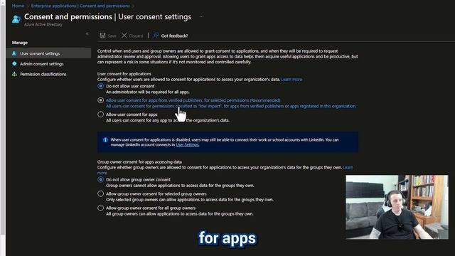Azure AD - Enterprise Application Consent Settings смотреть онлайн