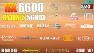 Ryzen 5 5600X RX 6600 : тест в  24 играх